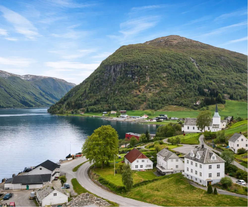 Brekke og museumsområdet sett ovenfra